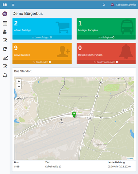 Bürgerbus Büro Anwendung